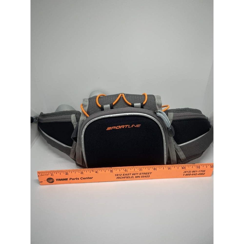 Sportline Trail Tracker Fanny Pack Hydration Hip Waist Adjustable Gray Black